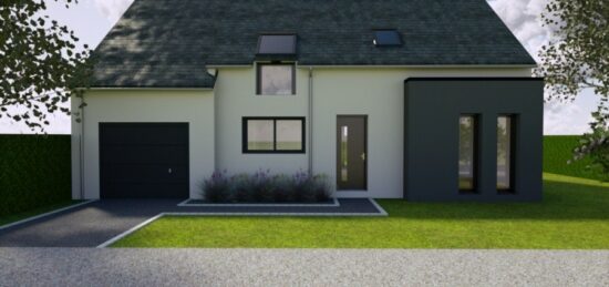 Plan de maison Surface terrain 105 m2 -  - 4  chambres -  avec garage 